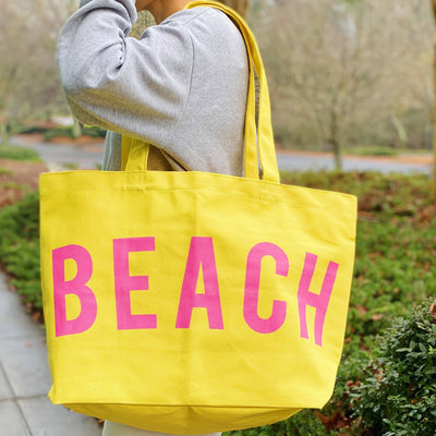 Well Made Beach Canvas Tote: Pink