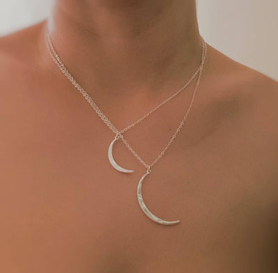 Crescent Duo Necklace Set Of 2: Gold