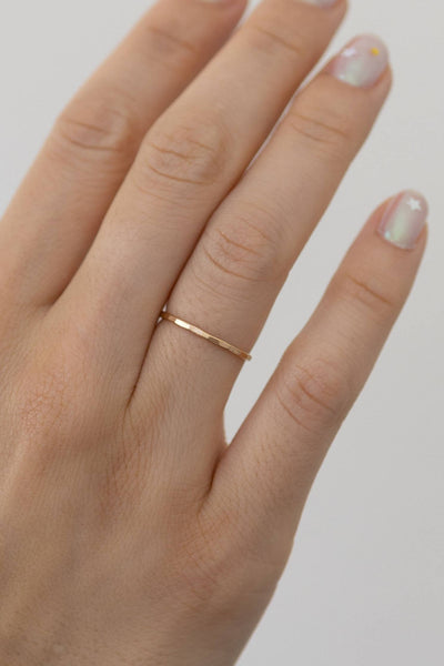 Hammered Stacking Ring in Gold Filled