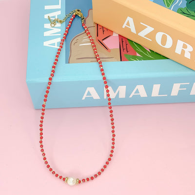 Glowy Bean Necklace: Turquoise