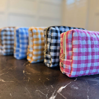 Color Parade Gingham Cosmetic Case: Pink