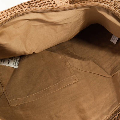 Straw Knit Zipper Tote Bag: IV