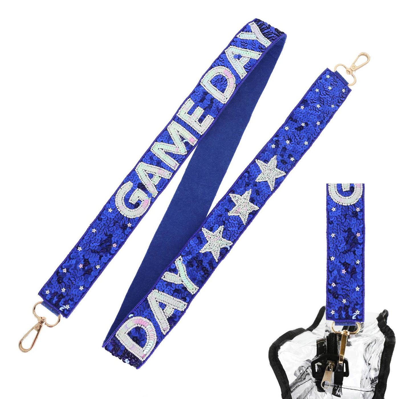 Game Day Sequin Star Patter Shoulder Bag Strap: Red Black