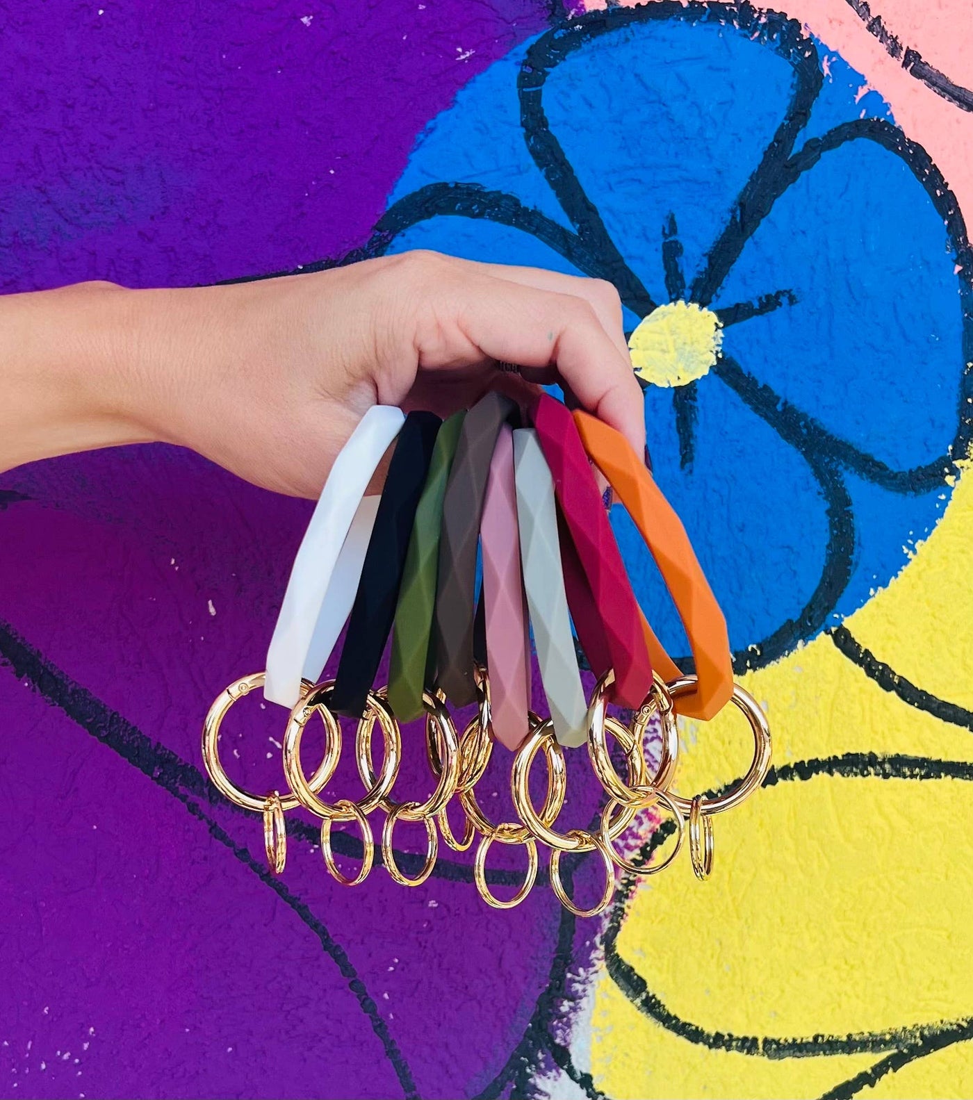 Silicone Keychain Bracelet: Black