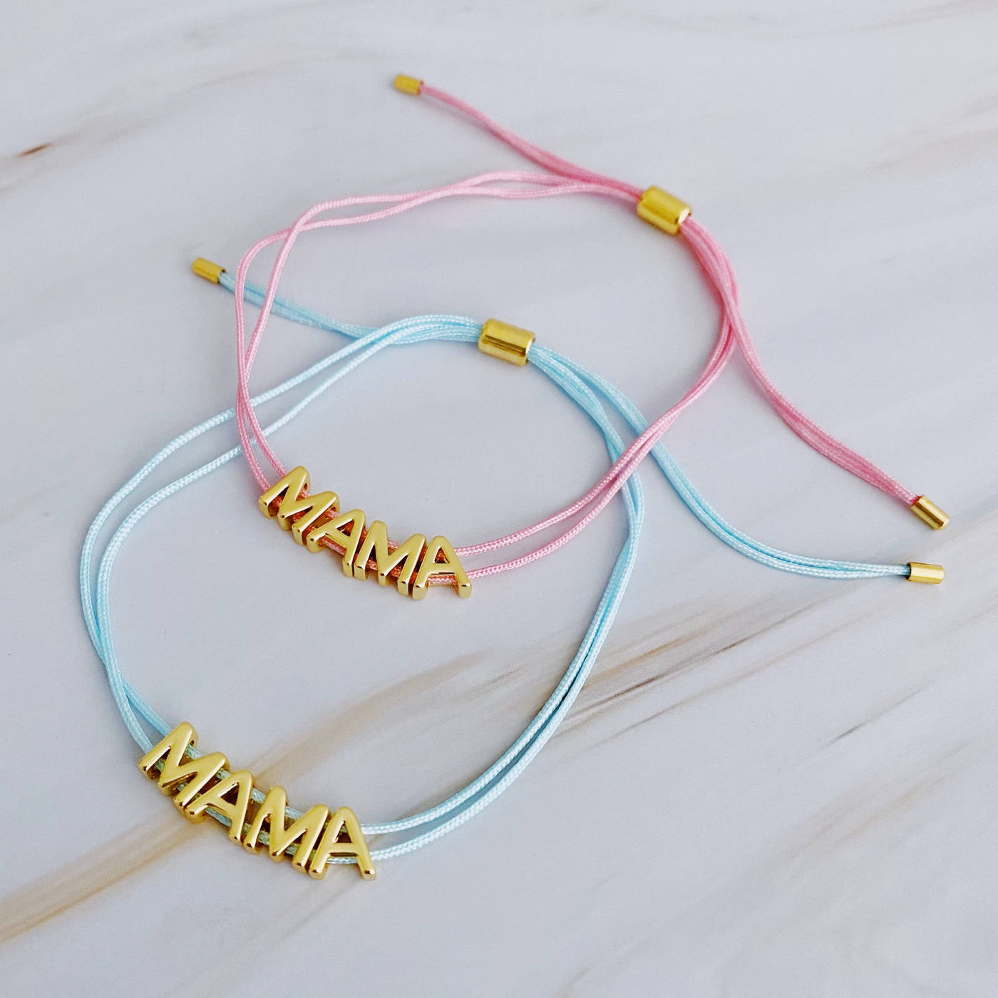 Satin Thread Mama Bracelet: Blue