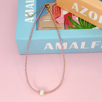 Glowy Bean Necklace: Turquoise