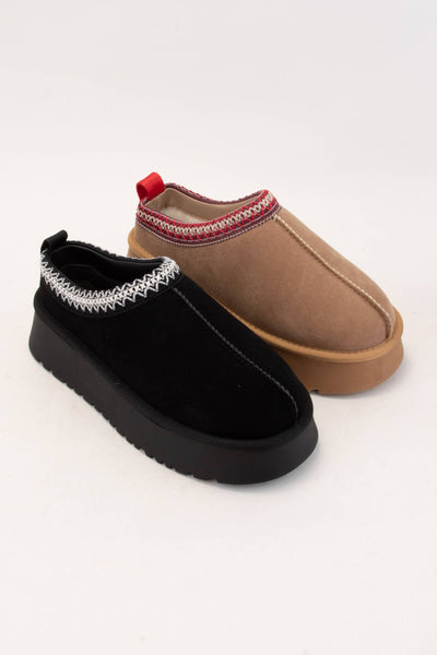 ARTISAN BINDING SHORT ANKLE FUR-LINED COZY SLIPPER: OATMEAL / B12