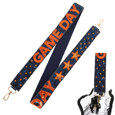 Game Day Sequin Star Patter Shoulder Bag Strap: Red Black