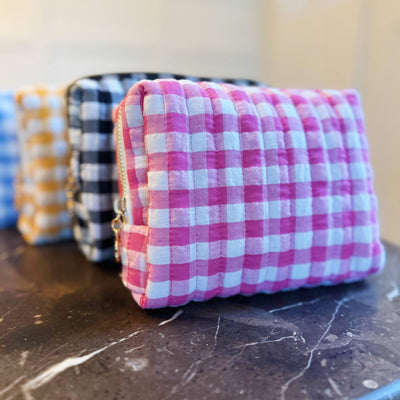 Color Parade Gingham Cosmetic Case: Pink