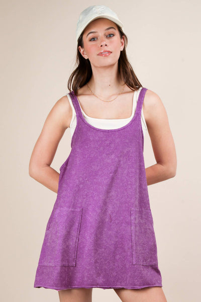 Don't Go Breaking My Heart Mineral Washed Knit Dress
