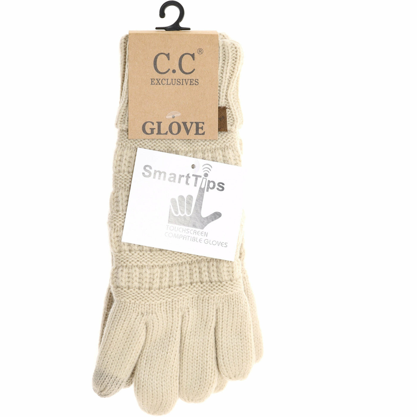 Women's Knit CC Gloves with Fuzzy Lining: New Candy Pink