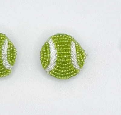 Tennis Ball Beaded Stud Earrings