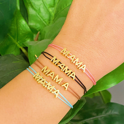 Satin Thread Mama Bracelet: Blue