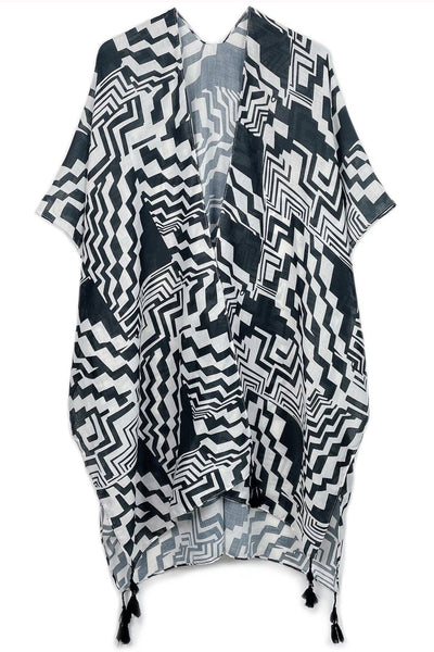 Geometric Art Kimono: Blue