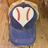 Baseball Heart Patch Destructed Hat
