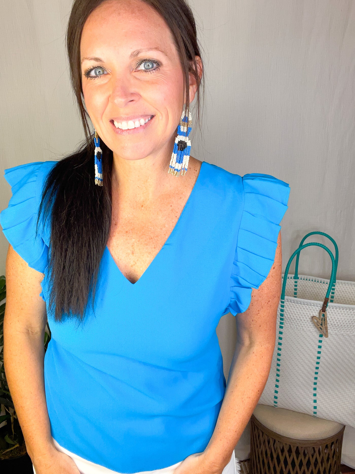 If You Asked Me To Pleat Trimmed Twist Back Top