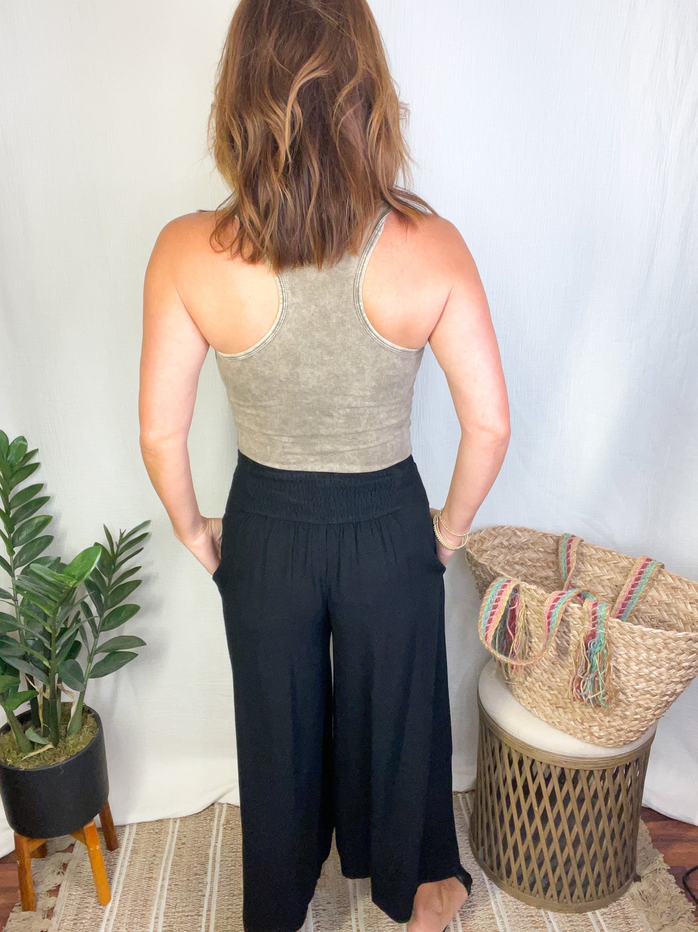 The One Acid Washed Racerback Bodysuit