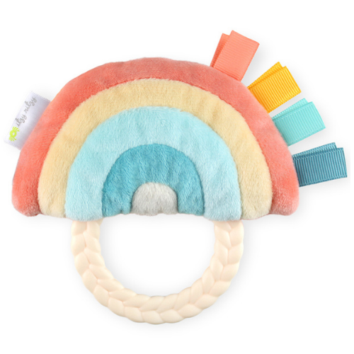 NEW Rainbow Ritzy Rattle Pal™ Plush Rattle Pal with Teether