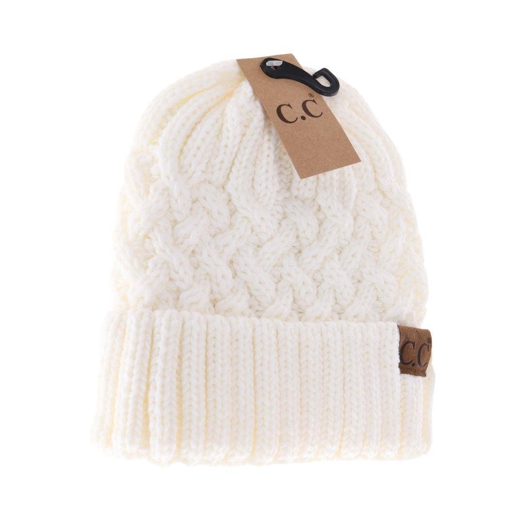 Lattice Knit Cuff C.C Beanie YJ1003