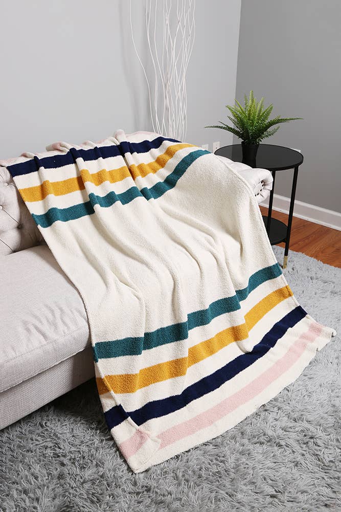 Multicolored Stripe Throw Blanket: 02