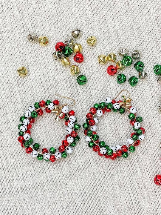 Jingle Bell Wreath Dangle Earrings