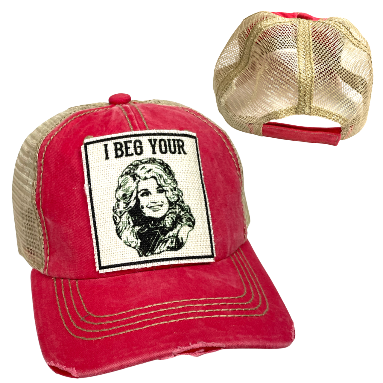I BEG YOUR PARTON BALL CAP | WOMAN'S HAT | DISTRESSED