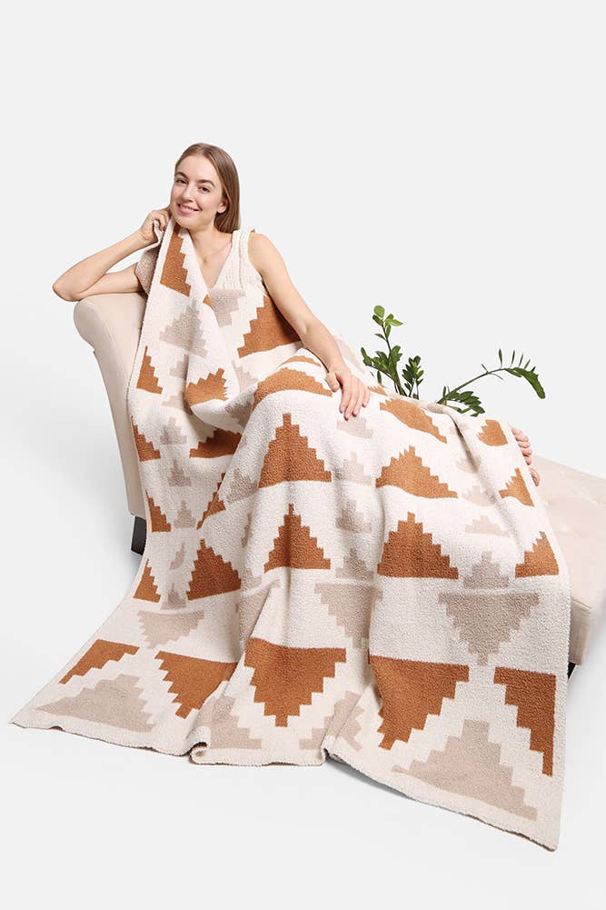 Luxury Soft Tribal pyramid throw blanket