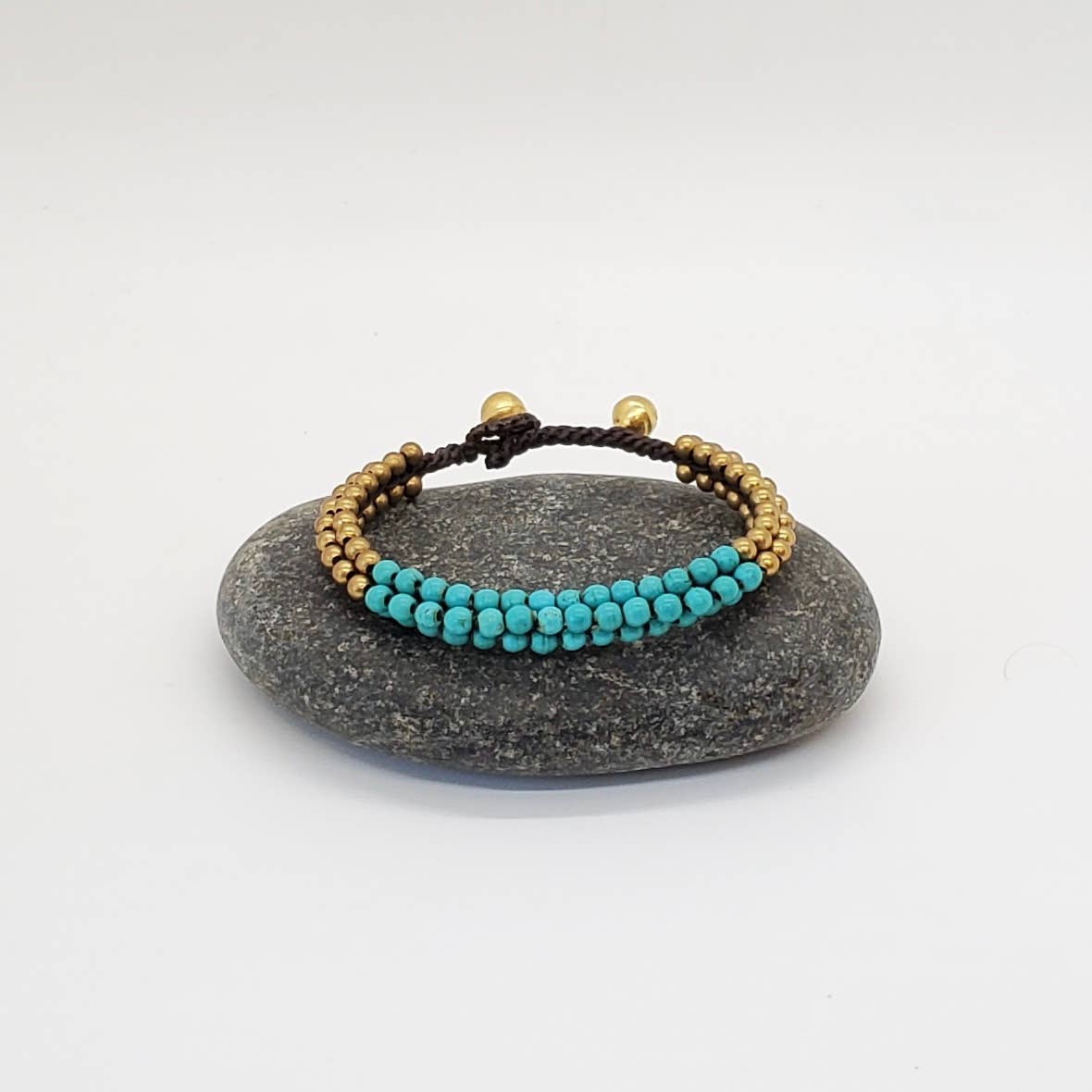 Stone Cluster Beaded Bracelet Turquoise