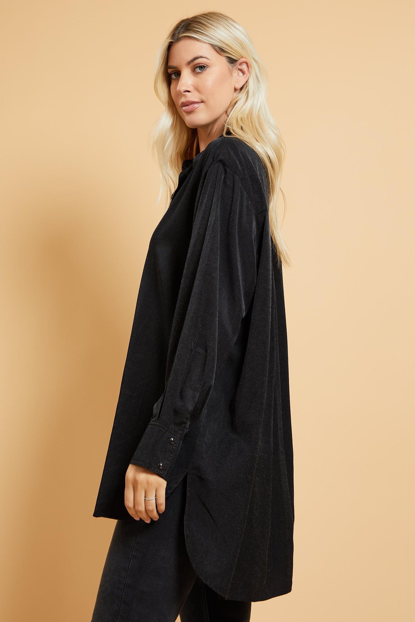 Endless Summer Nights Black Washed Button Down Tunic