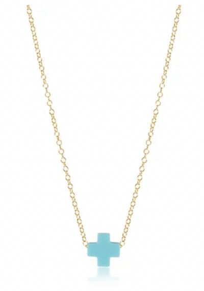 enewton 16" Gold-Signature Cross (Turquoise)