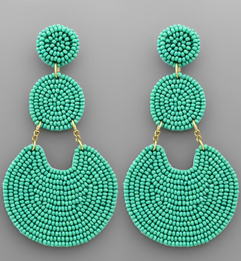 Red Light Special 3 Bead Disk Link Earrings