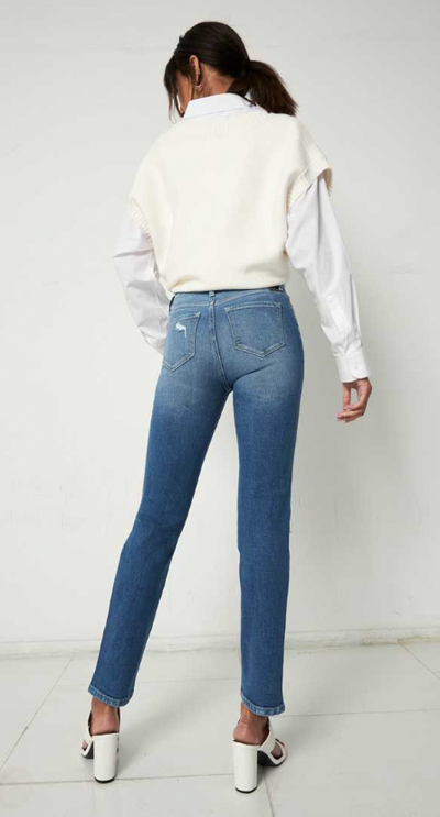 Clementine High Rise Slim Straight Jeans