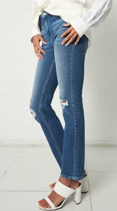 Clementine High Rise Slim Straight Jeans