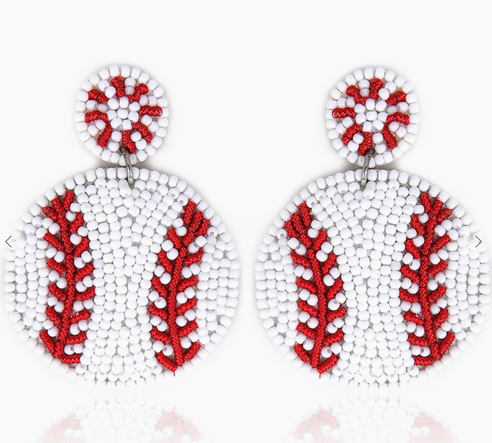 Baseball & Softball Circle Drop Earrings