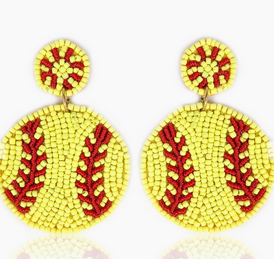 Baseball & Softball Circle Drop Earrings