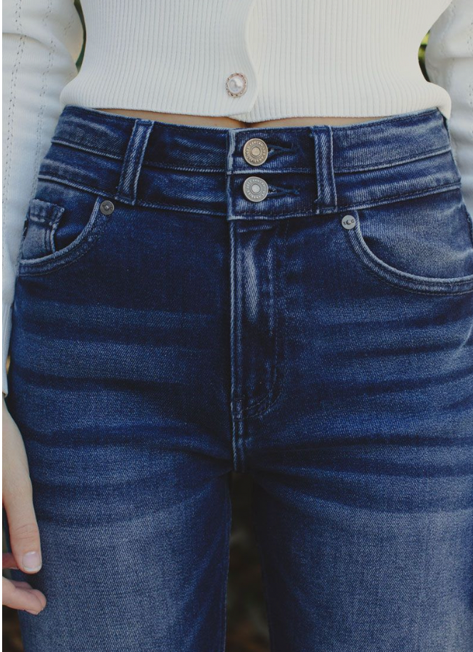 Juniper Dark High Rise Straight Jeans
