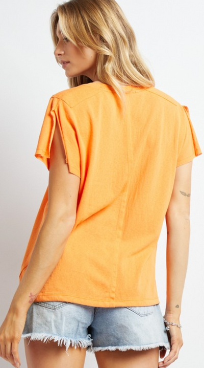 Lost In Emotion Orange Round Neck Tee