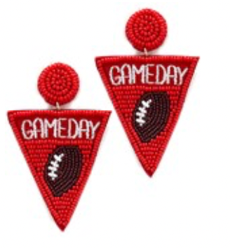 Gameday Football Triangle Earrings