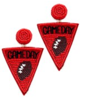 Gameday Football Triangle Earrings