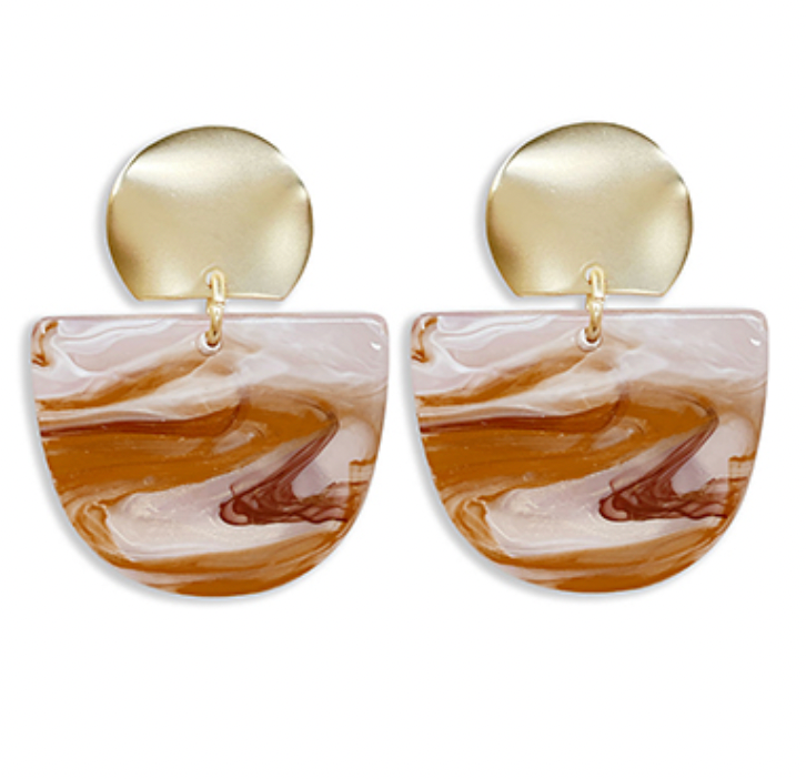 Round Wedge Dangle Earrings