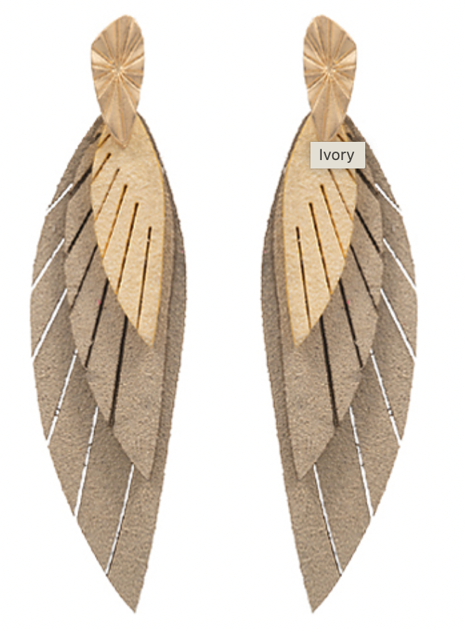 Suede Leaves Earrings