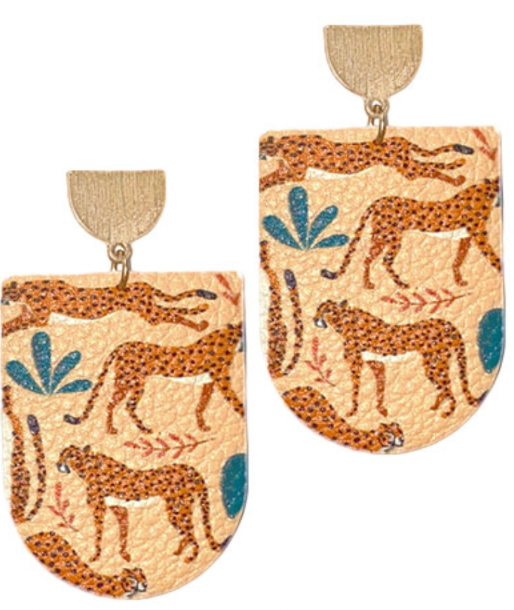 Wedge & Printed Cheeth Earrings