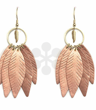 5 Leather Feather Earrings