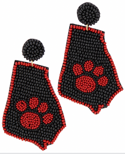 Georgia Map Paw Earrings