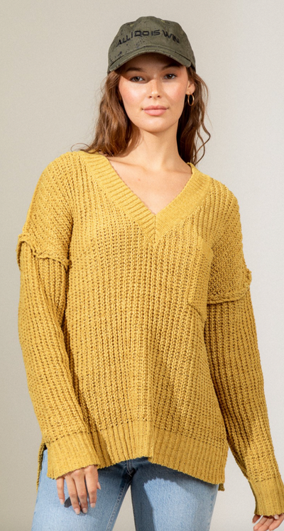 Say You Will V-Neck Chunky Sweater