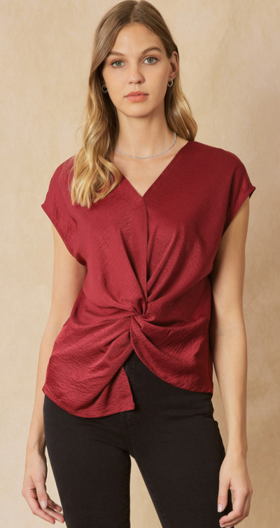Second Chance Ruby Twist Front Top
