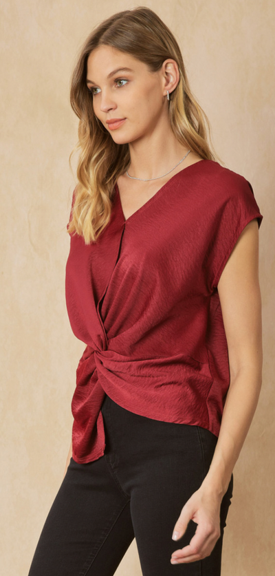 Second Chance Ruby Twist Front Top