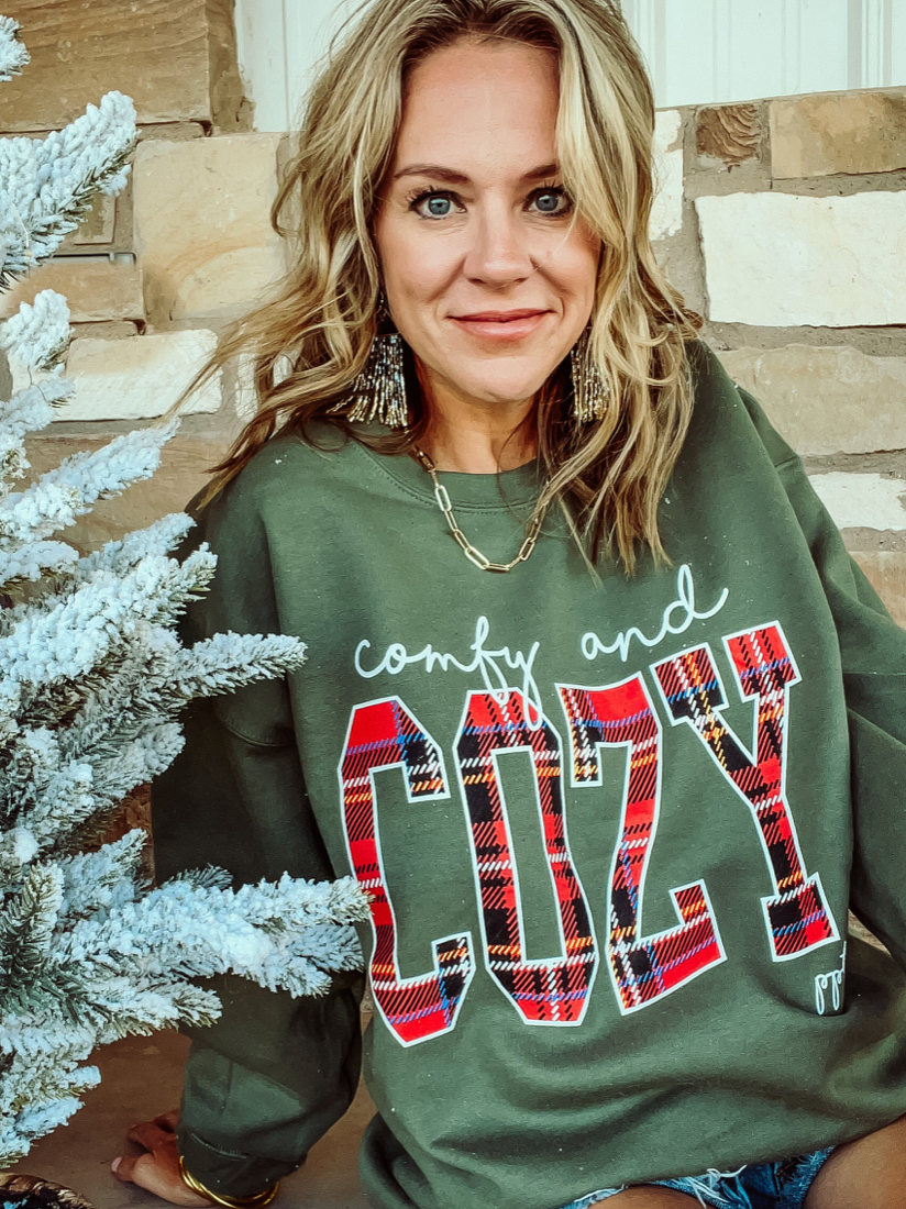 Comfy & Cozy Plaid Fleece Crew