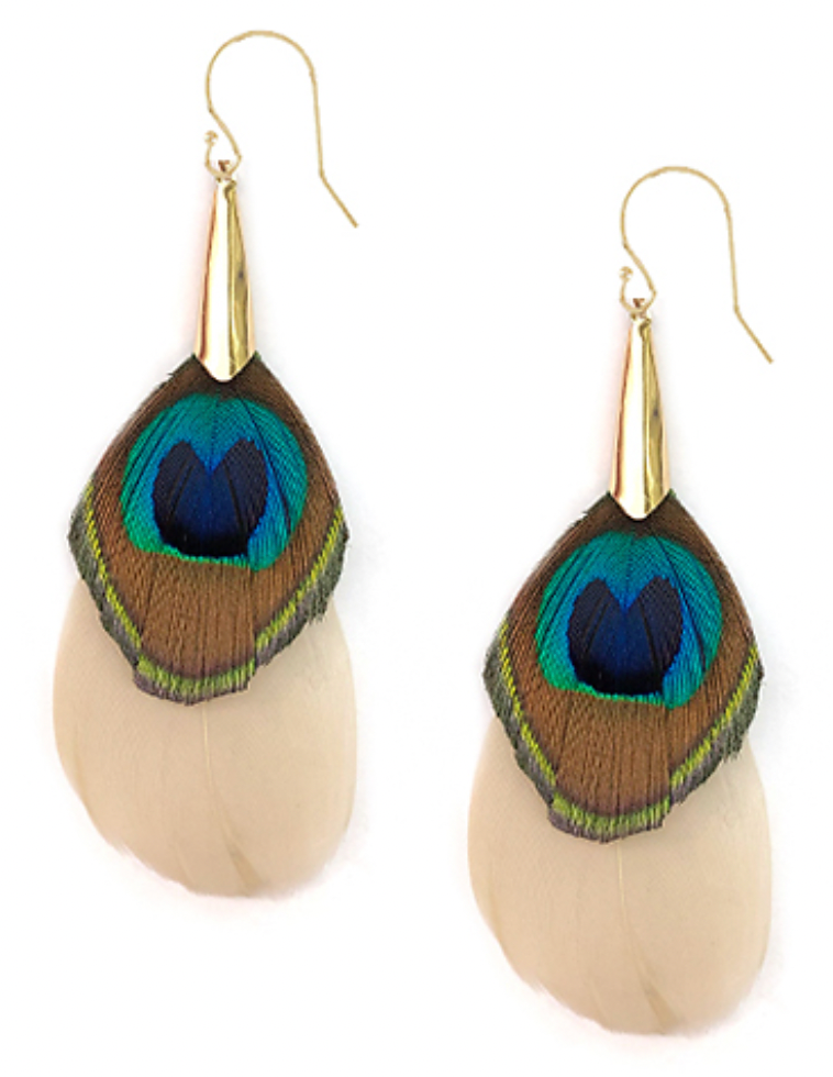 Feather & Cone Earrings