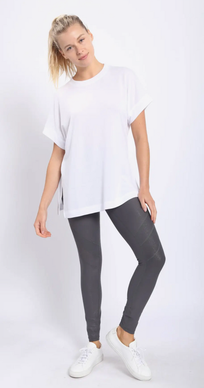 It Must Have Been Love White Short Sleeve Top with Side Slits